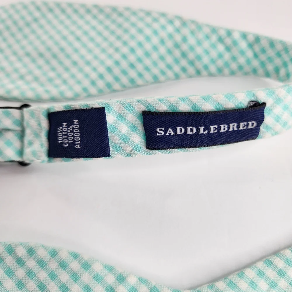 SADDLEBRED Green Self-Tie Bow-Tie.